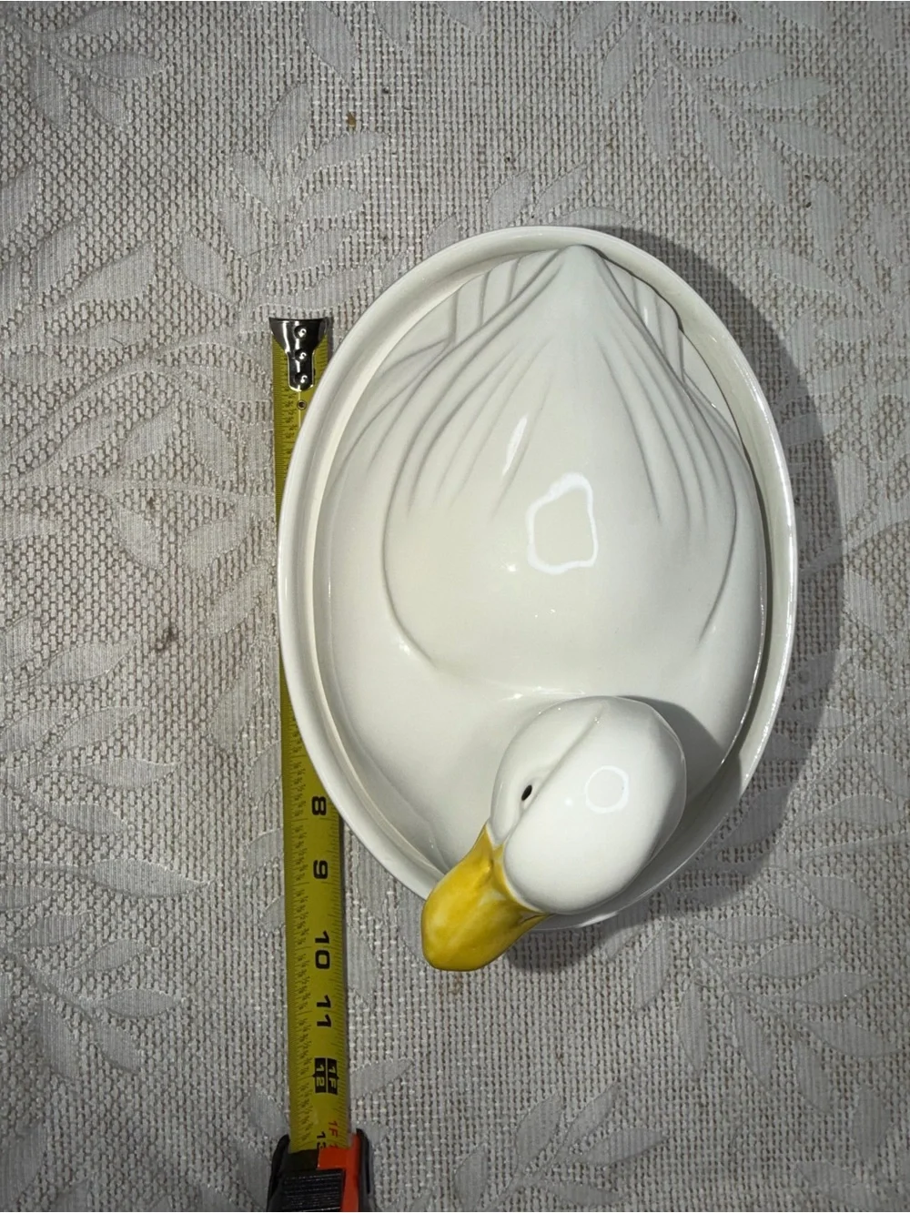 Vintage White Hall Carbone Duck Covered Casserole Dish Tureen Farmhouse Country